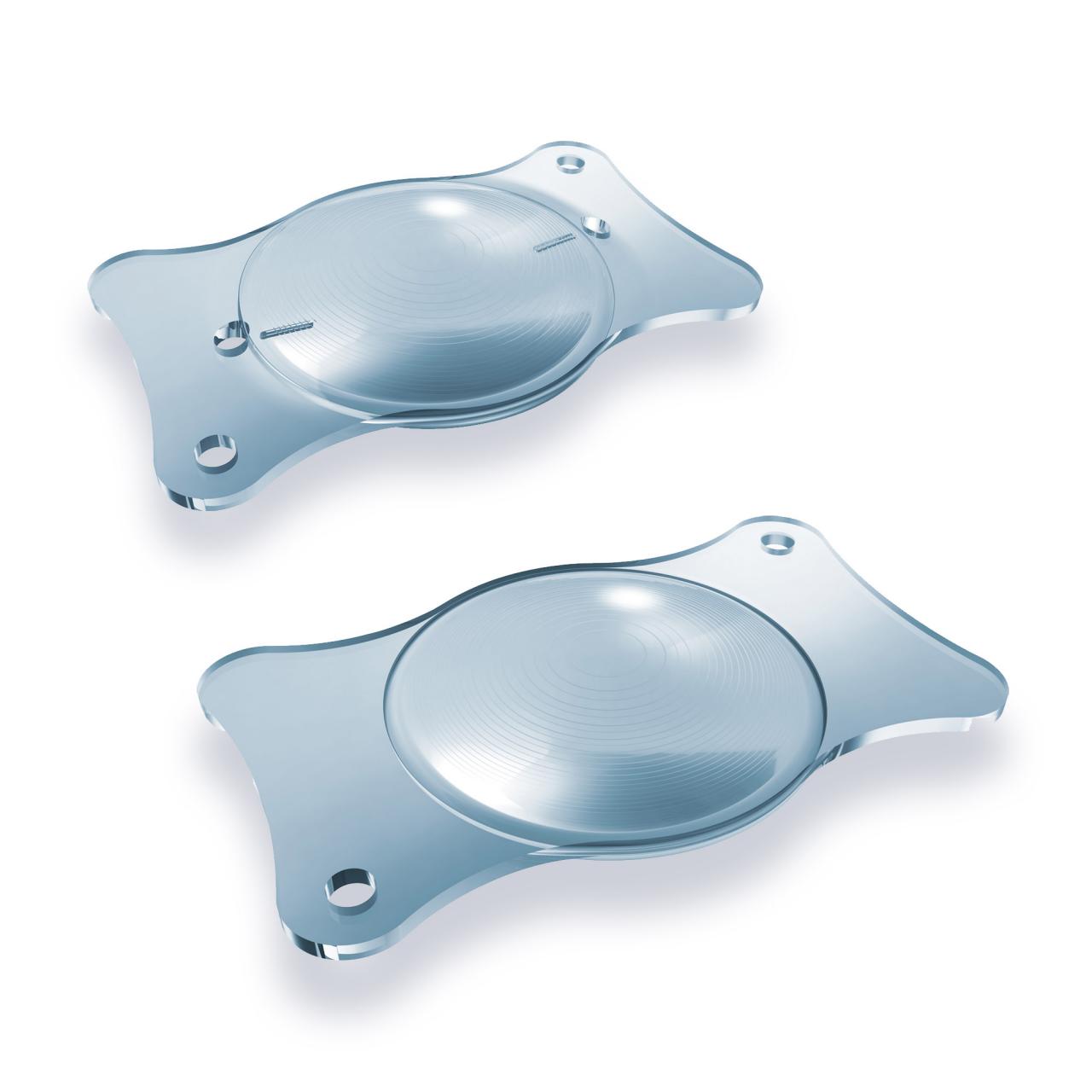 Official ZEISS product illustration of the AT LISA tri family showing two intraocular lenses